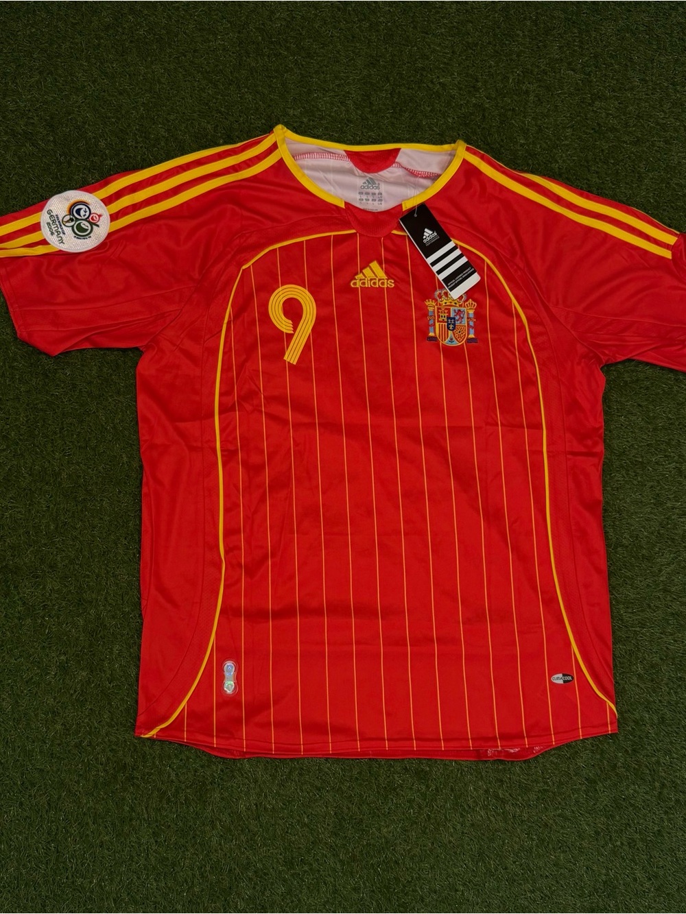 adidas Spain Red and Yellow Soccer Jersey #9